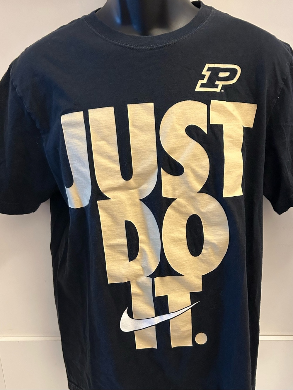 Purdue Boilermakers Nike Just Do It Cotton Crewneck Short Sleeve Shirt Black L